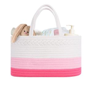 Woven Storage Basket, 1 Count Cute Portable Diaper Basket, Multifunctional Baby Lotion Essentials Storage Basket, Fashionable Storage Solution for Parents Outdoor