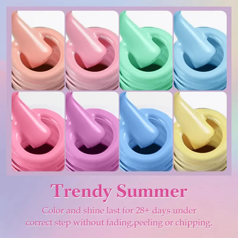 15ML Nail Polish, Summer Colorful Nail Gel, Soak off UV Gel Nail Art Gel, Nail Art & Nail Polish for Women & Girls 5