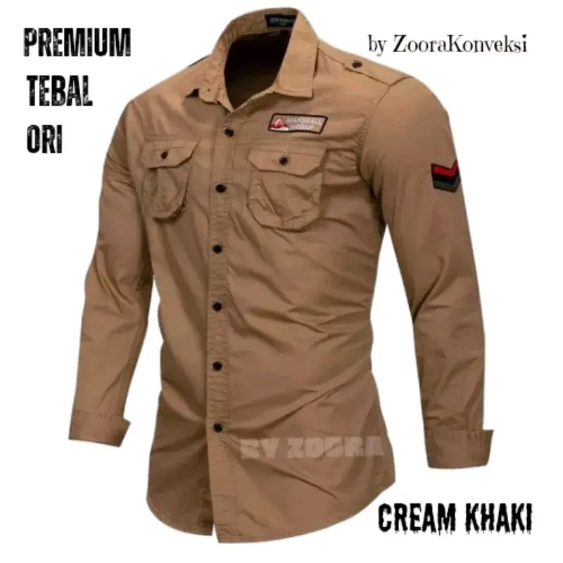Kemeja Casual Pria Marshal Lengan Panjang Korsa Tactical Kemeja Cowok Best Seller