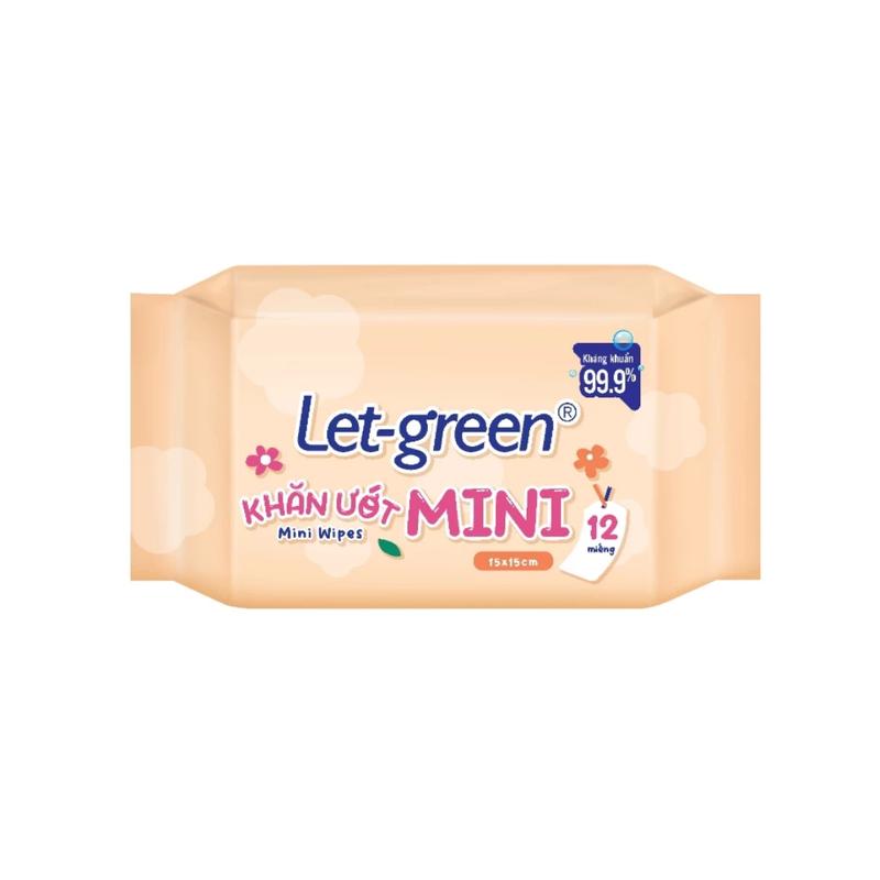 Bịch 3 Gói Khăn Ướt Mini Let-Green, Khăn Ướt Bỏ Túi Tiện Lợi 3