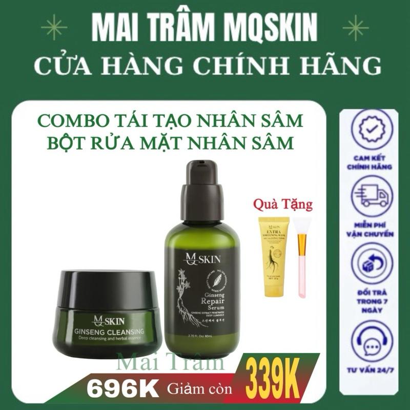[ TẶNG Ủ TRẮNG THẢI CHÌ 20G+CỌ]  COMBO TÁI TẠO NHÂN SÂM GỒM TÁI TẠO NHÂN SÂM + BỘT RỬA MẶT NHUỴ HOA NGHỆ TÂY 100g - HỔ TRỢ CẢI THIỆN MỤN NÁM