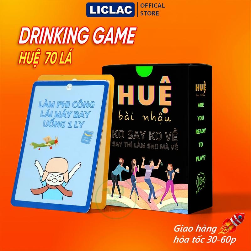 Bộ bài Huệ 70 Lá - Drinking Game Việt Hóa trò chơi trên bàn nhậu Ko Say Ko Về, Bài Nhậu vui vẻ chơi cùng bạn bè