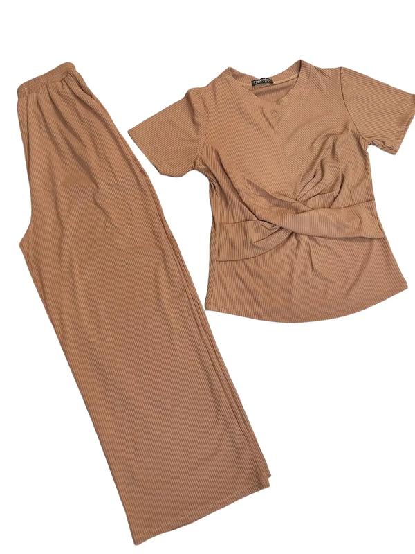 SET BỘ ĐỒ NỮ THUN GÂN ỐNG RỘNG KÈM ÁO KIỂU BODY NHIỀU MÀU Top Kem Women Polo Ong Nhung