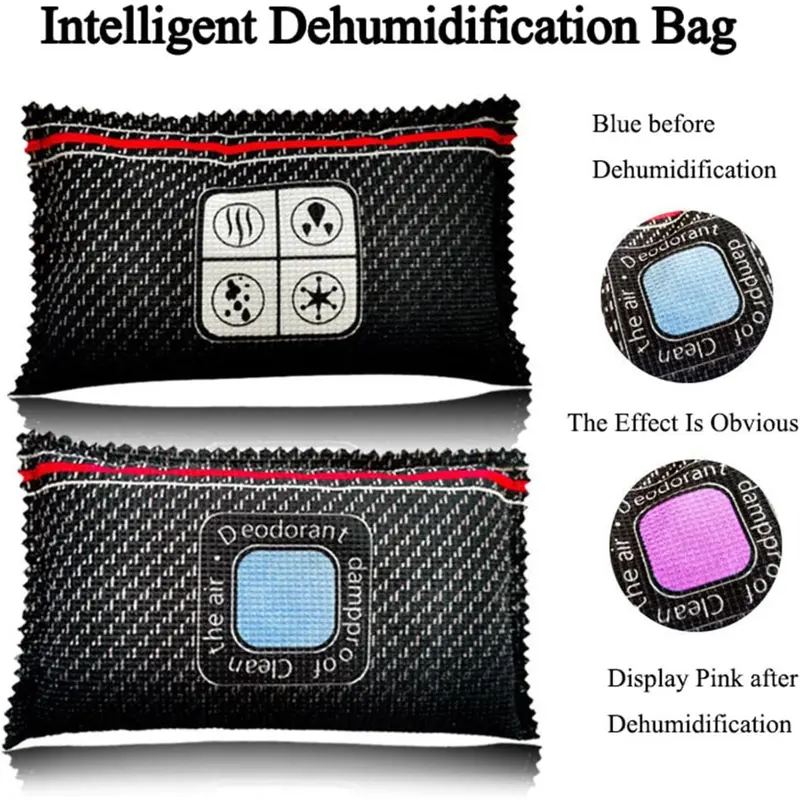 Silicone Moisture-proof Dehumidifier, 4 Counts Reusable Car Dehumidifier, Humidity Packs, Moisture Water Absorbers, Dehumidifying Bags for Car, Birthday Gifts Ideas 1