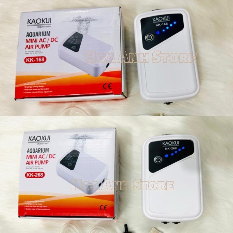 Máy Sủi Oxy Tích Điện Kaokui KK-168, KK-268 | Sủi Tích Điện 1 Vòi, 2 Vòi Cho Hồ Cá Tép Thuỷ Sinh