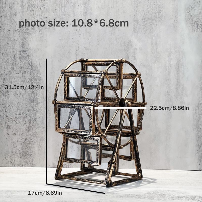 Product Introduction of Ferris Wheel Design Photo Frame, 1 Count Creative 8 Frame Photo Frame, Desktop Decorative Ornament for Home & Office, Gift for Friend & Family 5