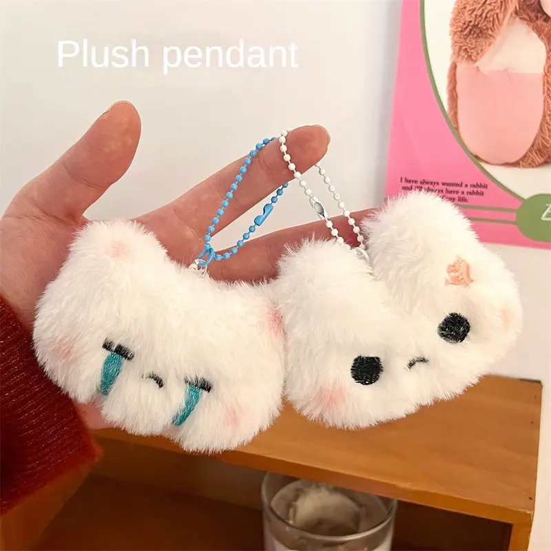 Mặt Dây Chuyền Búp Bê Gấu Thỏ Người Yêu Nhồi Bông Dễ Thương, Phụ Kiện Trang Trí Túi Đi Học Cho Học Sinh, Trái Tim Nữ Tính Móc Chìa Khóa Siêu Dễ Thương 6