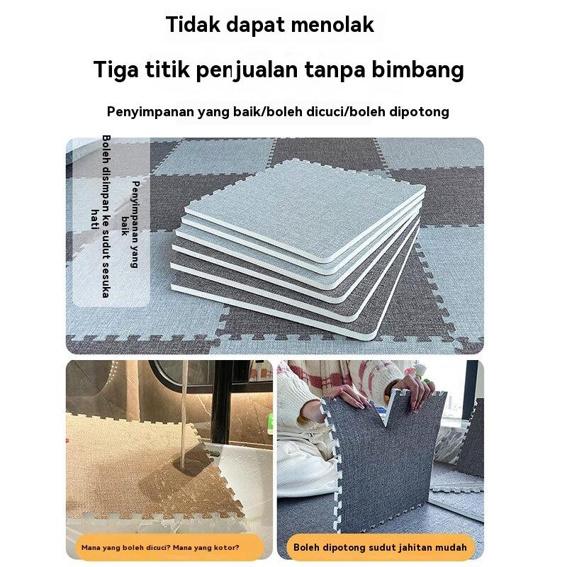 Puzzle mat Shaggy Carpet Tikat Bulu Plush Carpet 30x30cm baby floor mat Non slip rug carpet 5