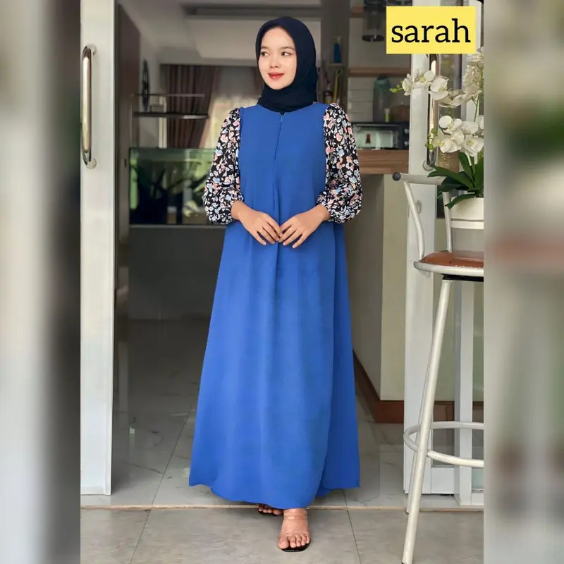 SARAH DRESS GAMIS/ CRINGKLE / KOMBINASI RAYON / BUSUI 3