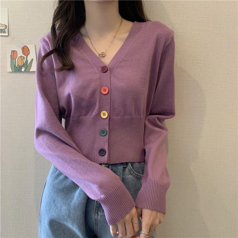 Product Introduction of Áo Thun Dài Tay Cho Nữ, Áo Ngắn Cạp Cao, Cổ Chữ V, Sang Trọng, Hàng Dệt Kim, Mùa Xuân Và Mùa Thu Top 2