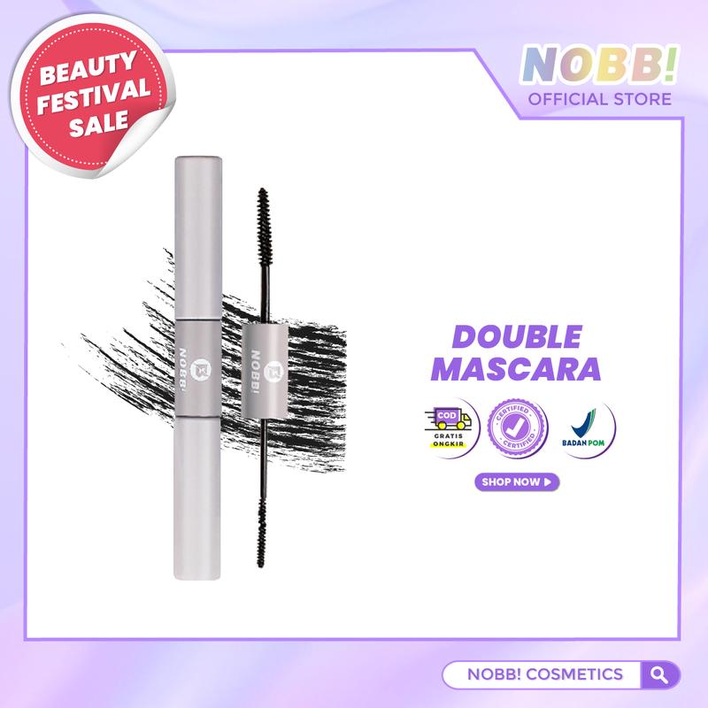 [BPOM] NOBB! Mascara Waterproof Long Lasting Volumizing Lengthen Eye Lash Makeup - Double Maskara N3102