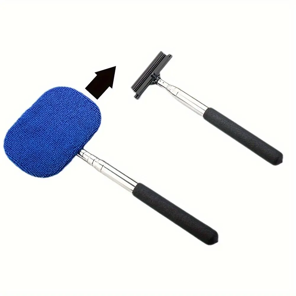 Car Windshield Cleaning Tool, 1 Count Reusable Car Windshield Cleaning Brush with Microfiber Pad, Car Cleaning Tool, Professional Car Wash Accessories, Detailing Products, Automotive