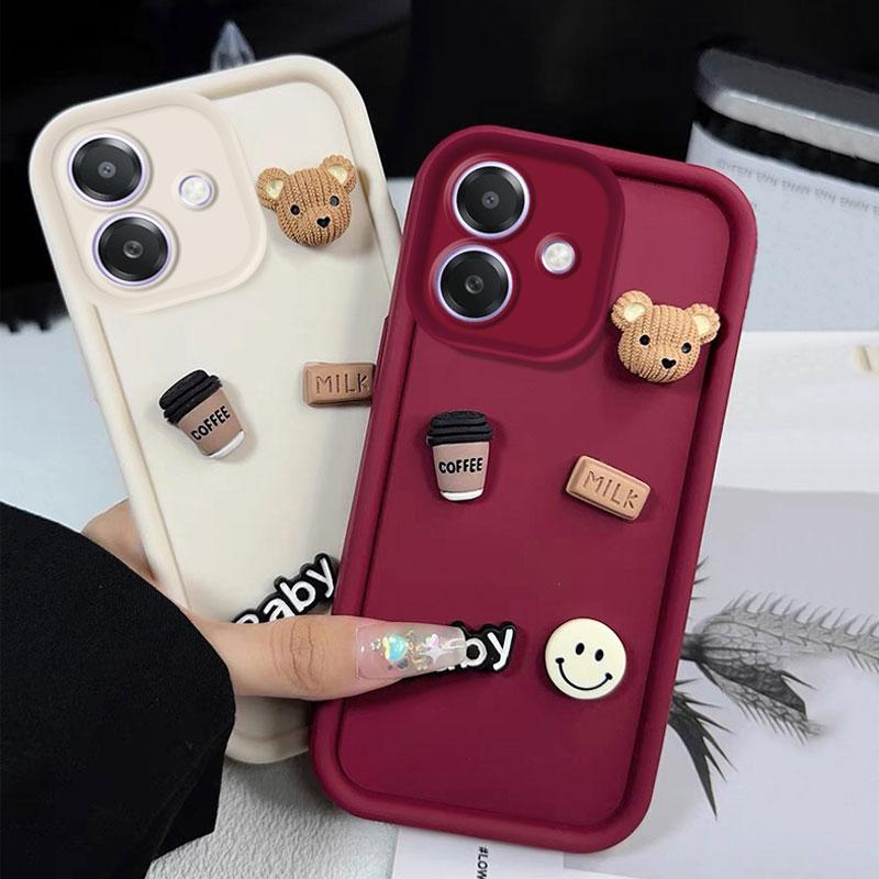 Ốp Điện Thoại OPPO A3x A3 Pro A3 5G, Hàng Mới Về 2024, Đồ Trang Trí Họa Tiết Gấu Sữa Cà Phê Dễ Thương, Ốp Điện Thoại Mềm Silicon Mượt Mà, Ốp Lưng OPPO A3 Pro 5G