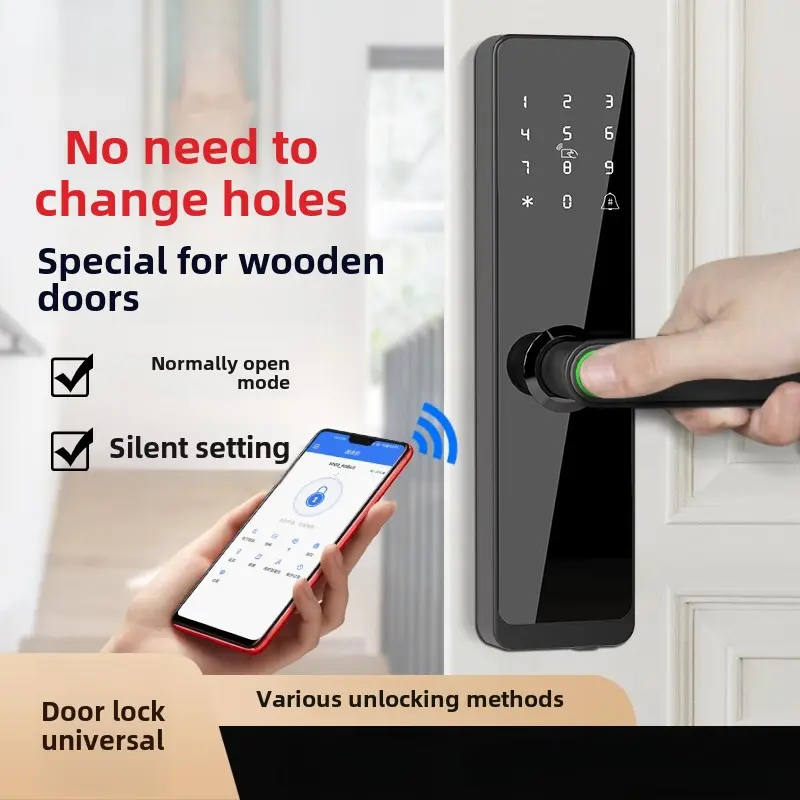 Khóa Vân Tay Thông Minh Thích Hợp Cho Phòng Ngủ Và Văn Phòng, Hỗ Trợ Tuya Smart, Khóa Cửa Cao Cấp