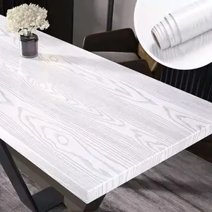 Wallpaper Sticker Dinding Kayu Putih Dekorasi Dinding Ruang Tamu Kamar Meja Pintu Lemari Hadiah Berwarna Tahan air Jendela Kertas