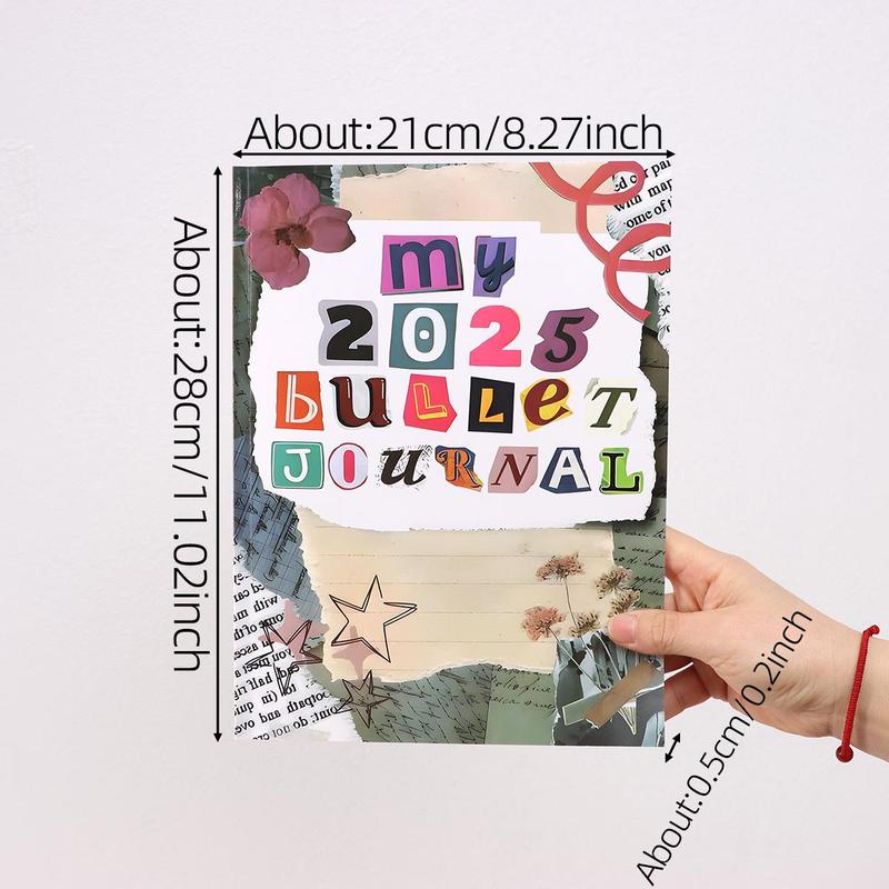 Product Introduction of 2025 Bullet Journal, 1 Count Creative Scrapbook, Daily Planner Notebook, Journal Notebook, Office Stationery & Supplies, Gift for Friend 1