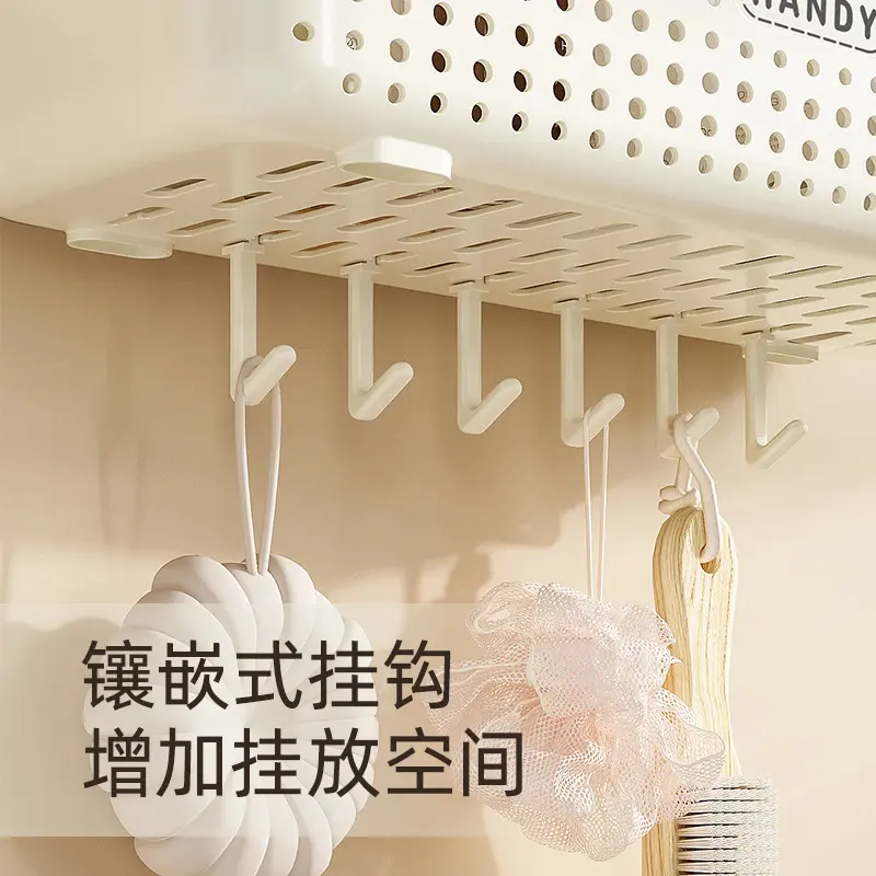 Giá Để Đồ Nhà Vệ Sinh, Không Cần Đục Lỗ, Chất Liệu Nhựa, Dày Dặn, Gia Dụng, Gia Vị Treo Tường, Giá Để Đồ Treo Tường Nhà Bếp Kitchen 1