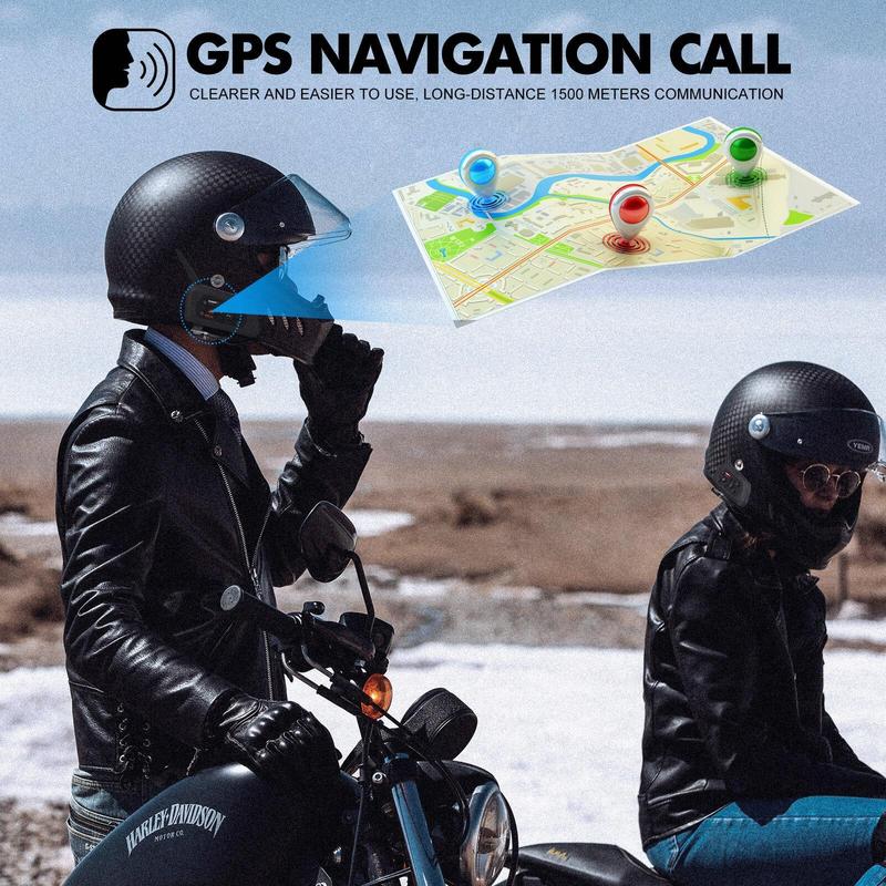 Product Introduction of Motorcycle Helmet Intercom Headset, Motorcycle Bluetooth-compatible Helmet Headset Walkie Talkies, Waterproof Full Duplex Communicator for Riders 6