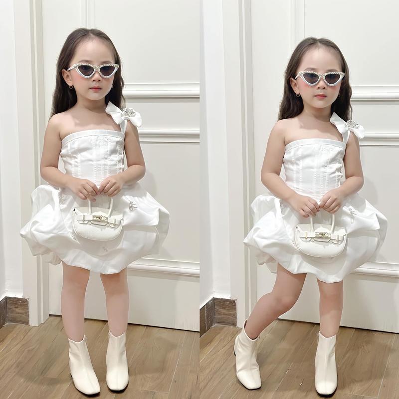BỤNG LỚN NHIỀU TĂNG SIZE Aloura Dress - Đầm dự tiệc sinh nhật sang chảnh cho bé gái nơ vai bên 14 tuổi váy mặc công chúa tiểu thư