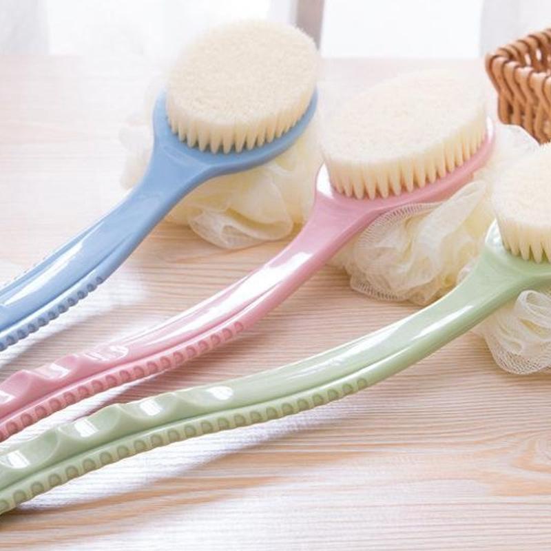 Combo 5 Cây cọ lưng, chà lưng 2 mặt kèm bông tắm cán dài cầm tay