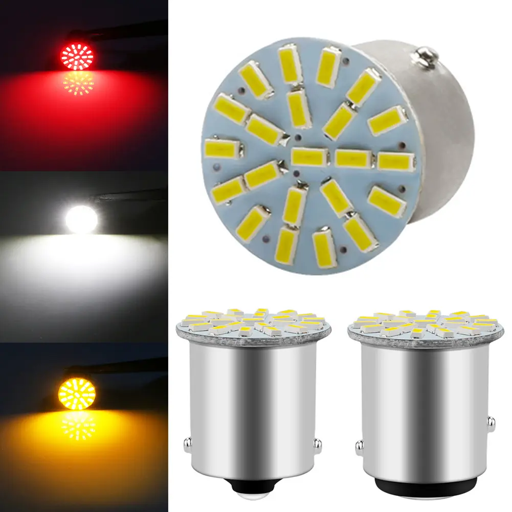 DE 12V Motorcycle Car Turn Signal Light BA15S 1156 BAY15D 1157 LED Bulbs White Auto Tail Reverse Brake Parking Backup Lamps #473385