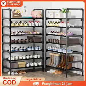 Rak Sepatu 7/6/5/4/3 Tingkat Gantungan Payung Rak Sepatu Portable Tempat Sepatu Sandal Serbaguna