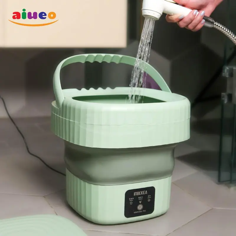 AIUEO Folding Mesin Cuci Portable Mesin Cuci Lipat Mini Folding Washing Machine Kapasitas 6 L 1
