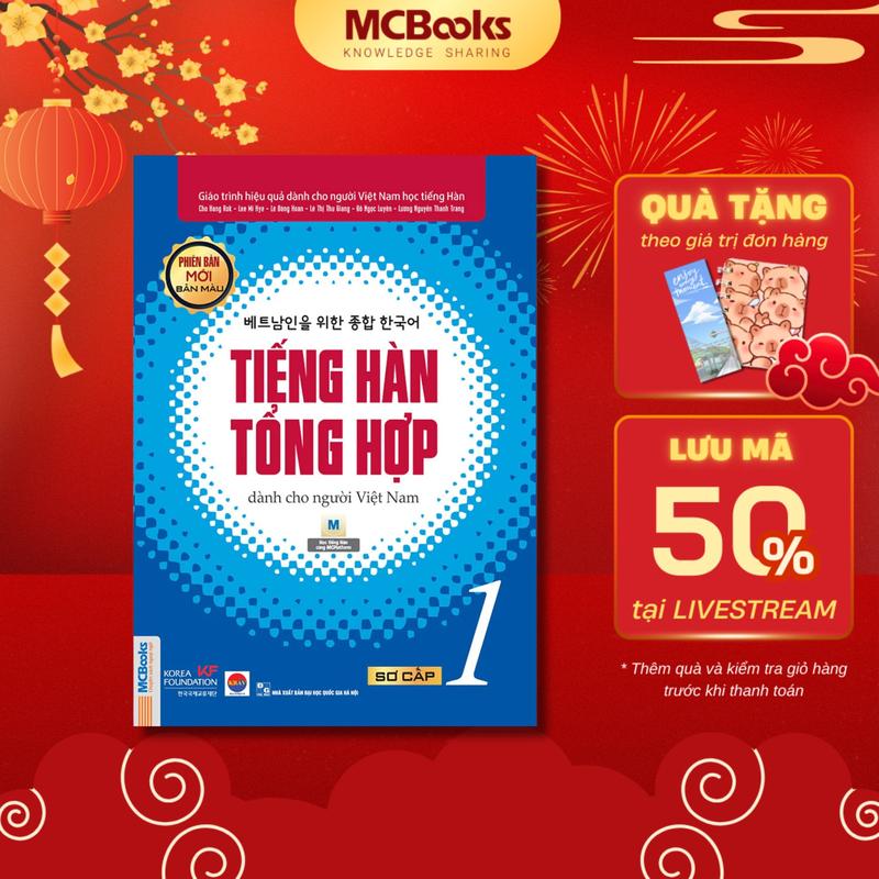 Sách - Tiếng Hàn tổng hợp dành cho người Việt Nam – Sơ cấp 1 – Bản màu Mcbooks
