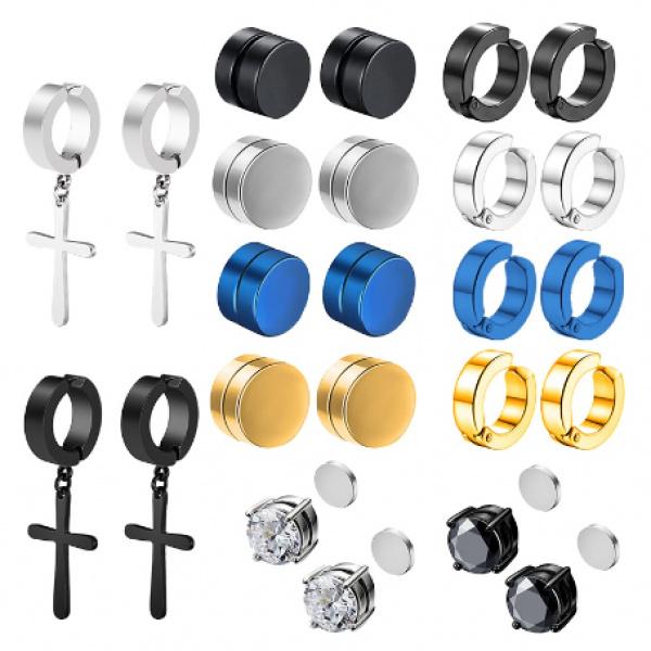 Đinh Tán Tai Từ Tính, Phong Cách Unisex Punk, Nam Và Nữ, Nam Châm Mạnh, Kẹp Bông Tai Không Xỏ Lỗ, 1 Miếng