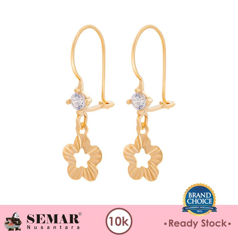 Anting Emas Delvia Flower Gold 10K Semar Nusantara 0