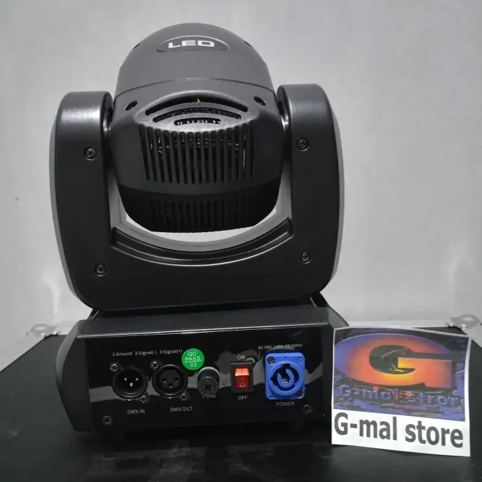 Paket lampu sorot moving head beam mini 100watt prisma 8gobos 3