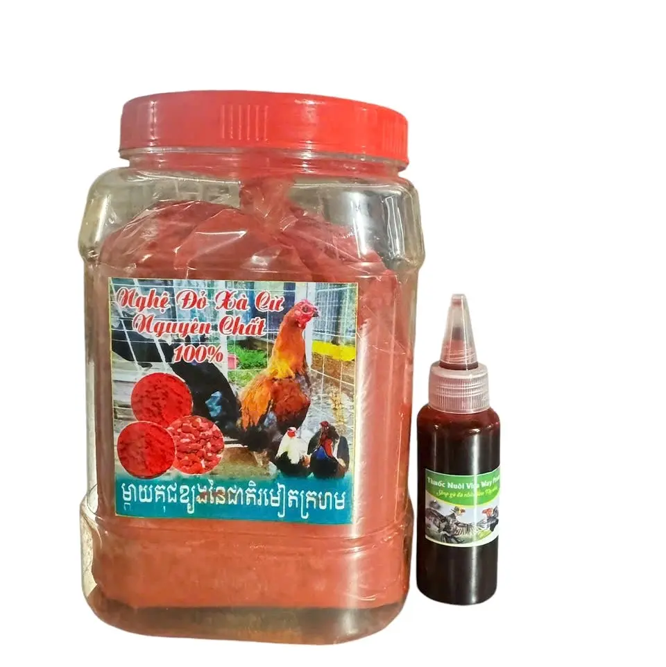 Nghệ bột đỏ xà cừ vô gà chọi