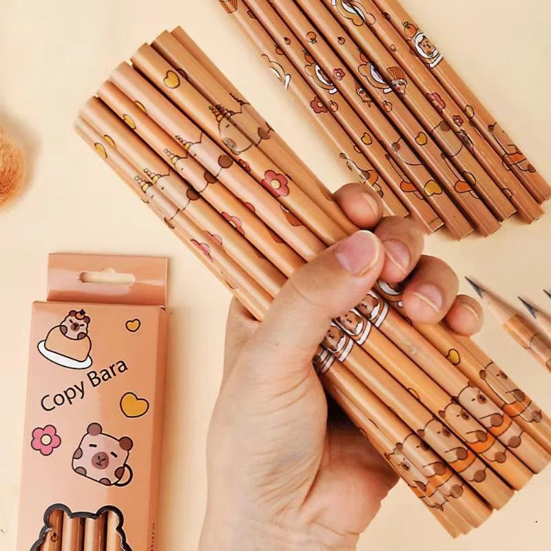 Product Introduction of Bút chì viết Capybara, 12 cái / Bộ, Thiết kế hoạt hình, Bút chì gỗ HB, Văn phòng phẩm vẽ, Thích hợp cho trẻ em và học sinh, Bút chì giải thưởng 18