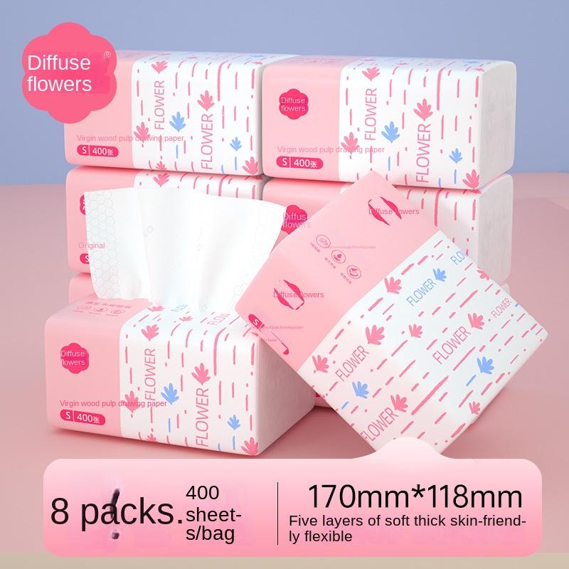 Xiaohongshu Manhua 400 Sheets Bulk Box Tissue Paper Napkins Household Economical Pack Facial Tissue Toilet Paper 7