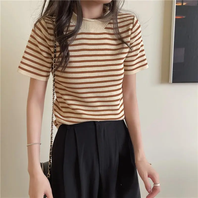 Bellastyle Inner Rajut Turtleneck Lengan Panjang Model Terbaru | Dalaman Hijab | Atasan Wanita Rajut | Baju Stripe Fit Tangan Panjang | Top High Knitwear F2102/F2107 7