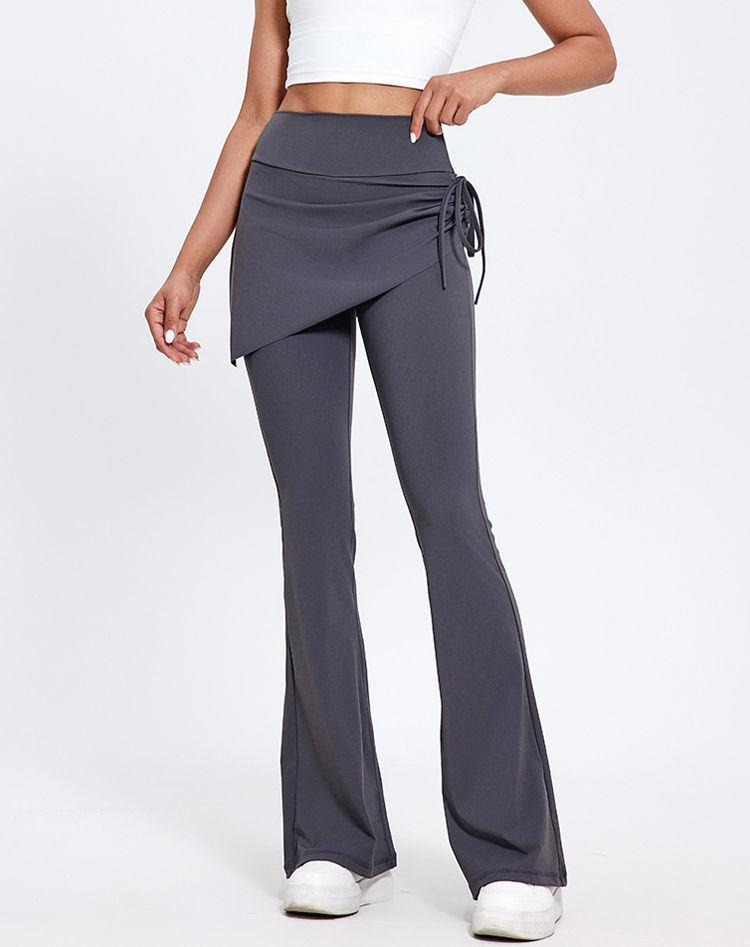 Product Introduction of 2024 Autumn and Winter New Fake Two-Piece Yoga Bell-Bottom Pants Women's Anti-Exposure High Waist Hip Lift Skinny Slimming Sports Culottes Womenswear Lingerie Comfort Basic 15