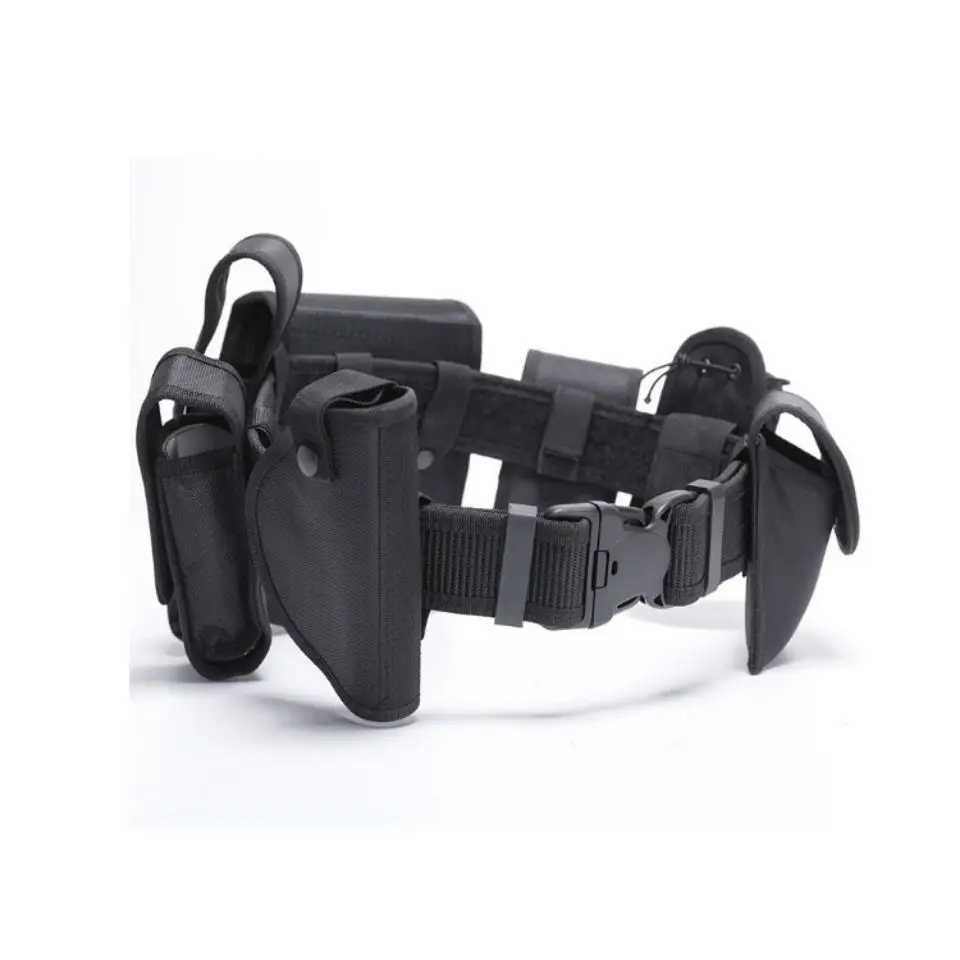 Nylon Multi-Functional Tactical Belt Security Patrol Duty Eight-Piece Set Black Security Belt Armed Belt Equipment