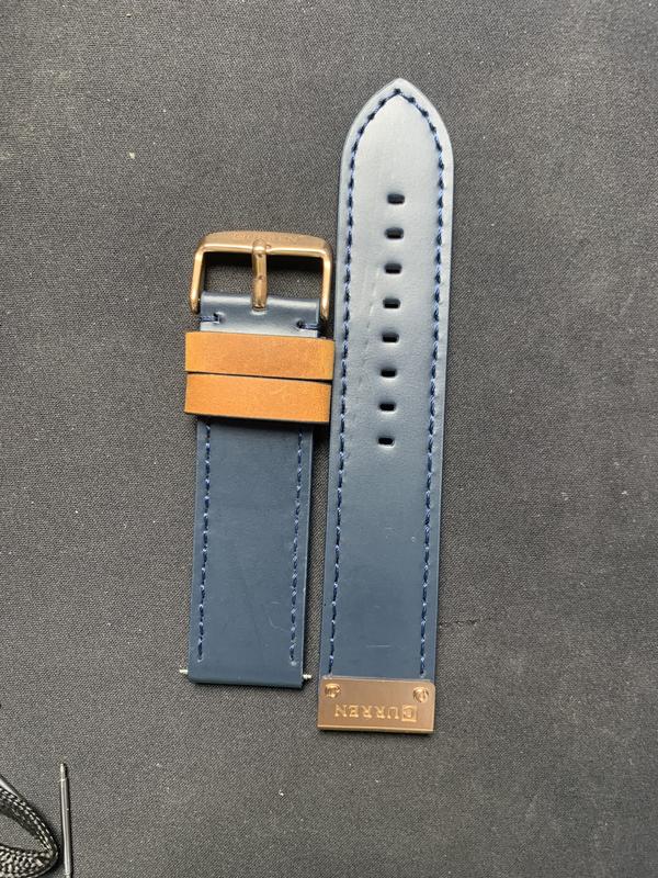 Dây đồng hồ da trơn thay thế cho dòng CURREN màu xanh đậm 24mm Phụ Kiện Sen