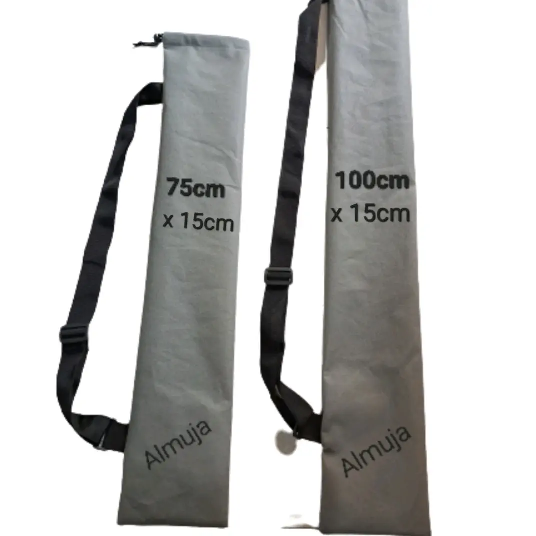 Tas Stick Billiard Abu Berbahan Spon Bond 75gsm dengan Tali Serut Ball