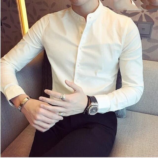 Áo sơ mi nam dài tay CỔ TÀU cao cấp : liệu lụa mềm mịn, không nhăn, thoáng mát, thấm hút mồ hôi(SMT) 4