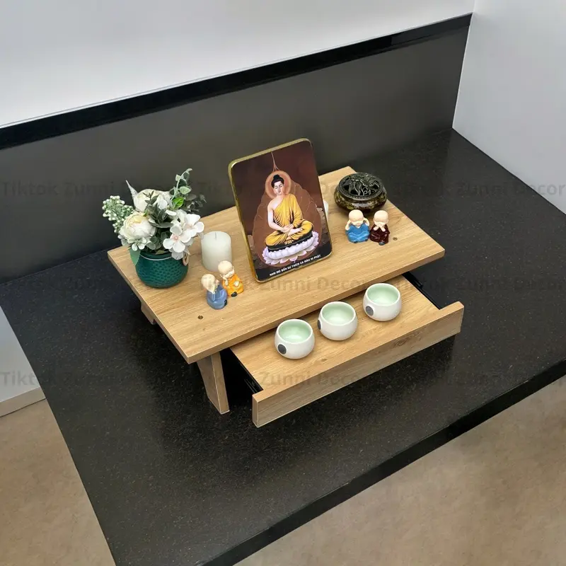 Kệ gỗ kê tượng kệ để bàn trang trí phòng khách kệ để cây cảnh bonsai gỗ mdf chất lượng cao dễ dàng vệ sinh ms0561 4