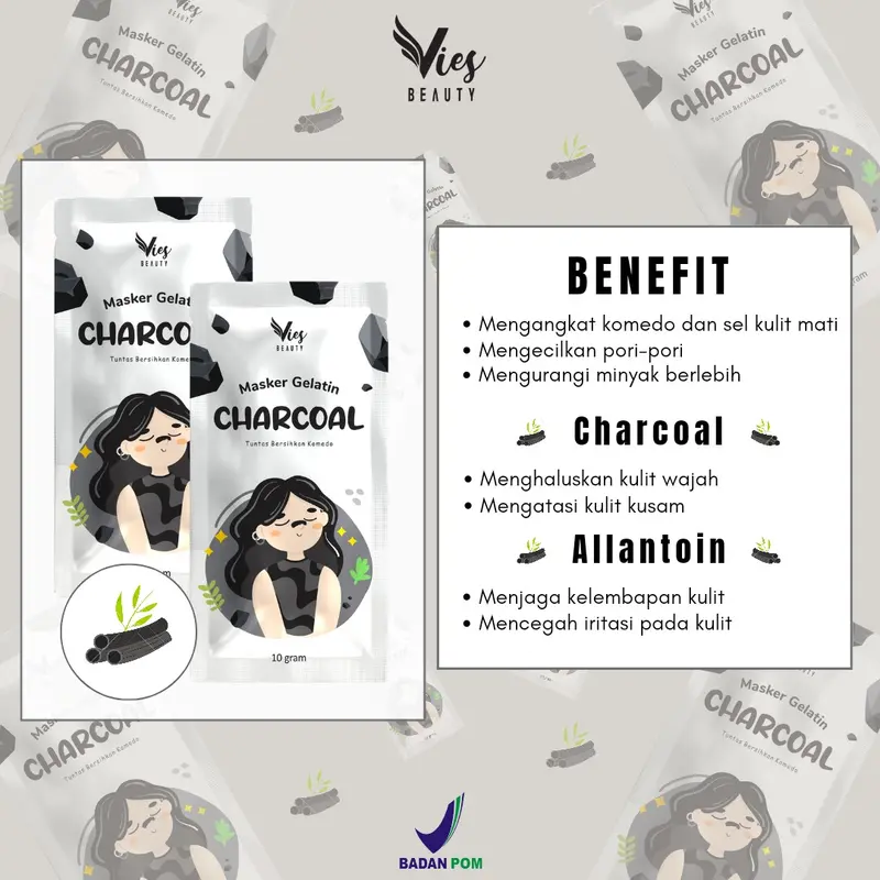 Masker Komedo BPOM Vies 4pcs / Masker Gelatin 3