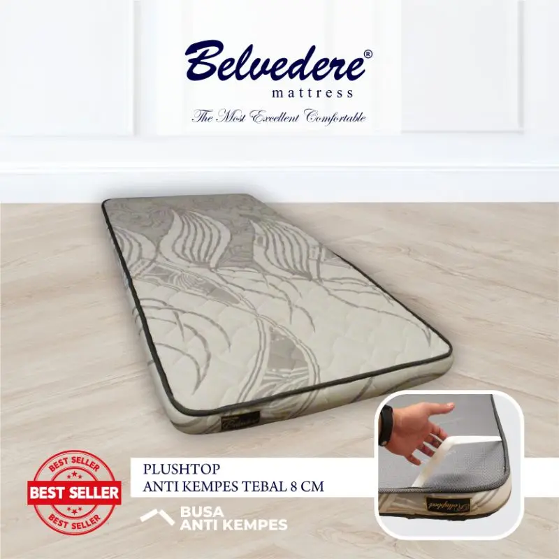 Belvedere Matras Topper Rebonded / Plustop / Lapisan Kasur - BUSA ANTI KEMPES TEBAL 8CM+ORTHOPEDIC | Ukuran 100, 120, 160 & 180
