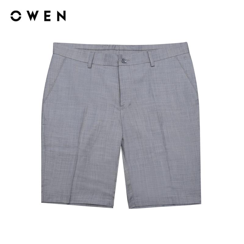 OWEN - Quần short vải quần tây Nam Có Túi Form Slim Fit SW231920 màu Xám nhạt chất liệu TR Spandex - Menswear Pants Kem Nhung