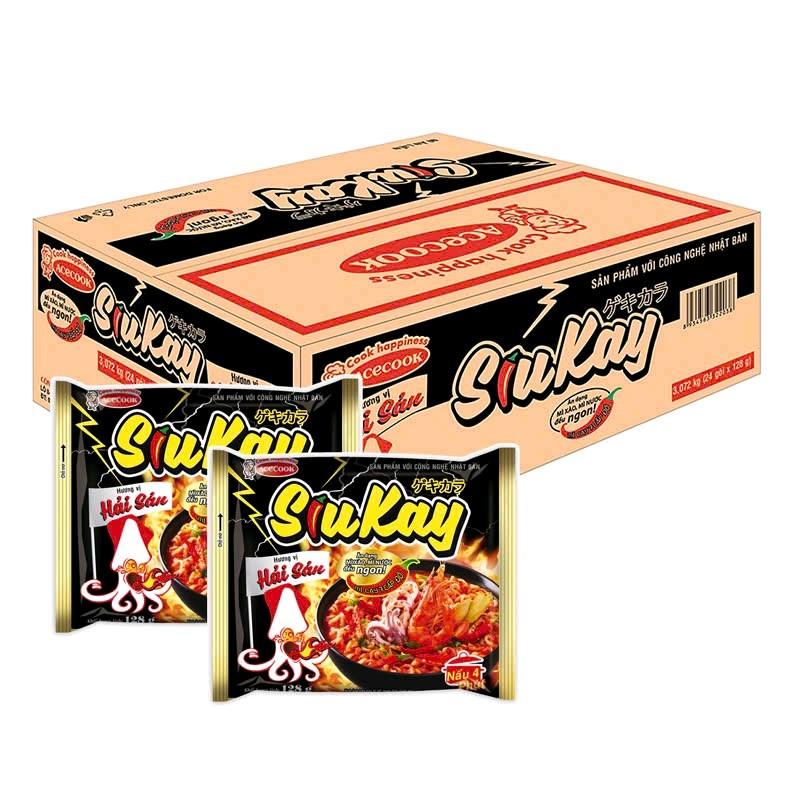 THÙNG 24 GÓI MÌ ĂN LIỀN SIUKAY HẢI SẢN CAY CẤP ĐỘ 7
