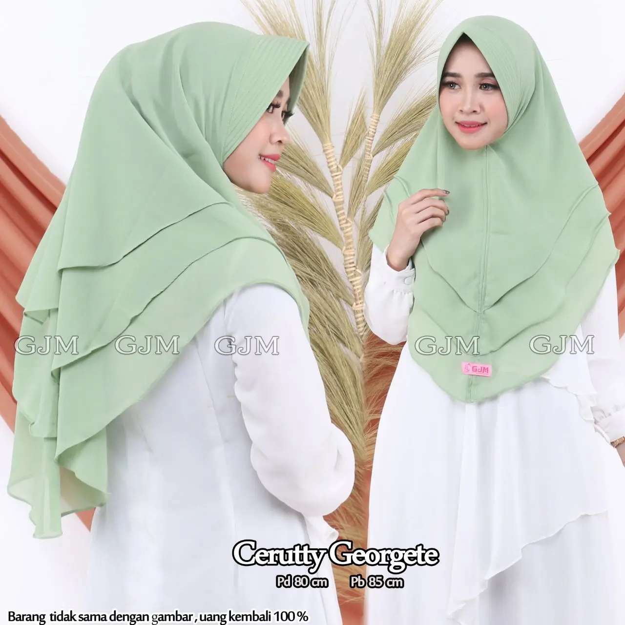 Hijab Khimar Trivia 3 Layer Polos Standar Jilbab Silvi Tiga Layer Syari Cerruty Babydoll