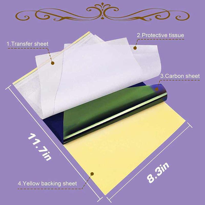 Product Introduction of Tattoo Transfer Paper A4 Size Tattoo Stencil Paper Copy Paper Thermal Paper for Transfer Machine Printer Tattoo Accessories\ws014 11