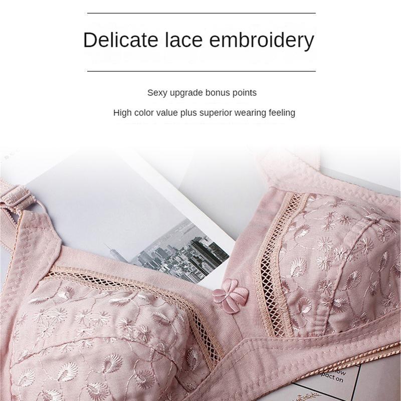 Áo Ngực Siêu Mỏng, Thoáng Khí, Chất Liệu Cotton Mềm Mại, Không Gọng, Thích Hợp Cho Phụ Nữ Trung Niên Và Ngoại Cỡ, Áo Ngực Cho Mẹ 1