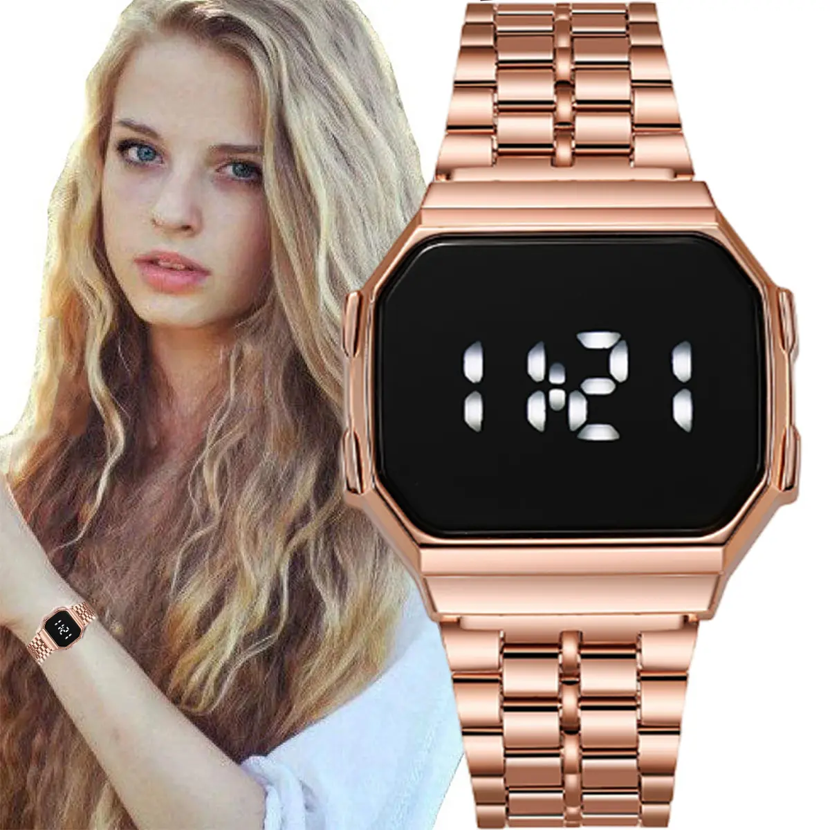 Touch Screen Vintage Waterproof Digital for Men Women Unisex Watch Jewelry Relo Watches W0131