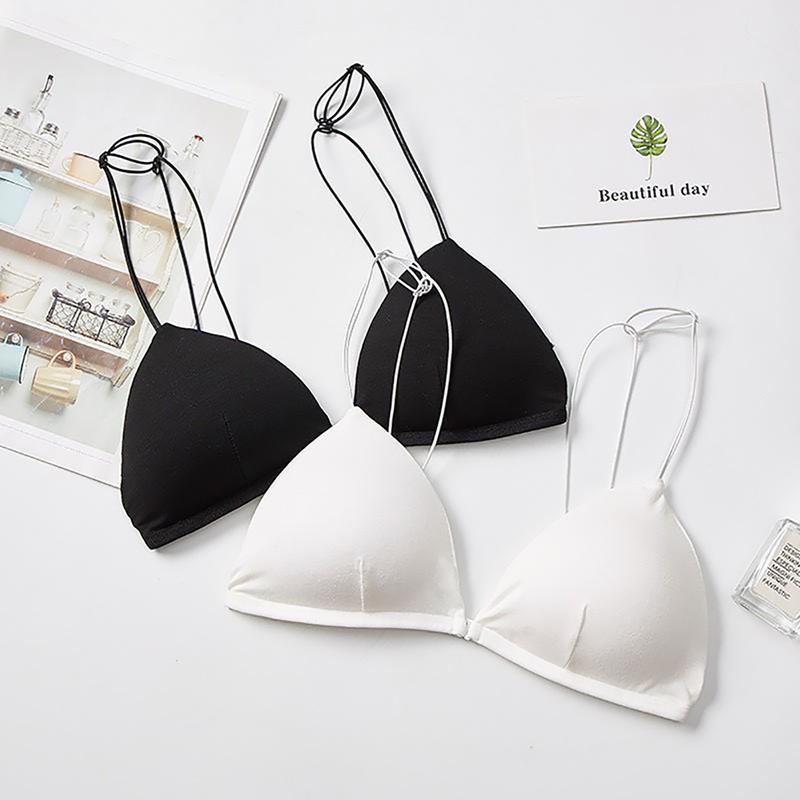 Áo bra 2 dây mảnh cài trước - Áo ngực không gọng đệm mỏng - Bra nữ chất thun mềm mịn VALICA B2099  Tua Rua áo 2 dây coquette Nhung Women giặt bằng nước lạnh Voi